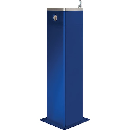 Global Industrial Outdoor Pedestal Drinking Fountain, Blue Powder Coat 761223BL